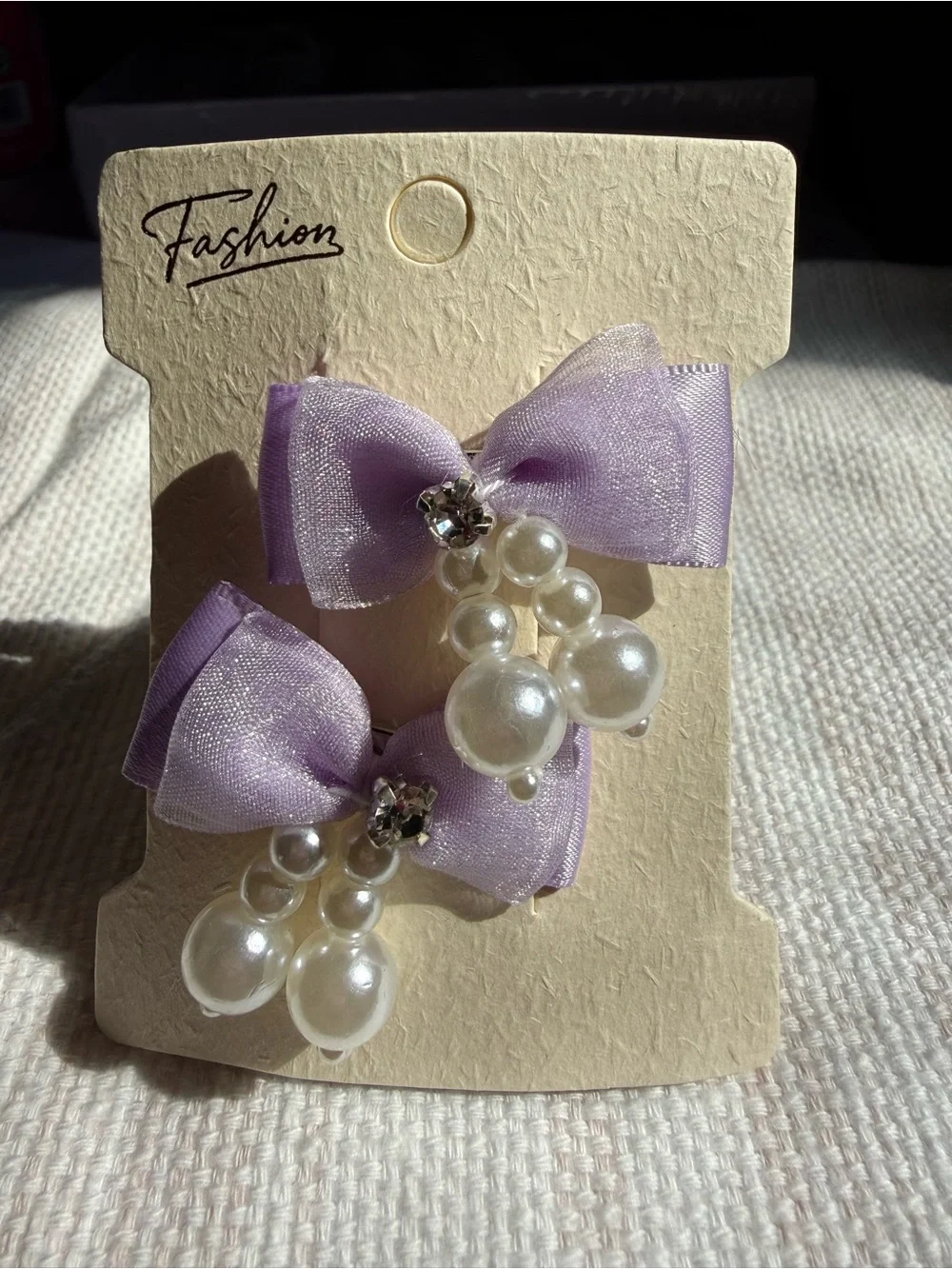 Kids Pearl Bow Hair Clips - Multi Color Set